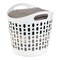 IRIS USA Laundry Basket Durable and Flexible, Portable Round Bin with Ventilation Holes for Closet Dorm, White